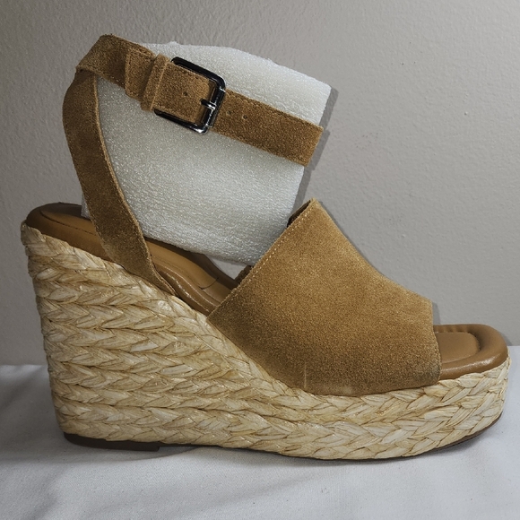 Marc Fisher Tan Suede Wedge Sandals - Picture 1 of 10